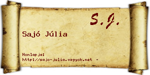 Sajó Júlia névjegykártya